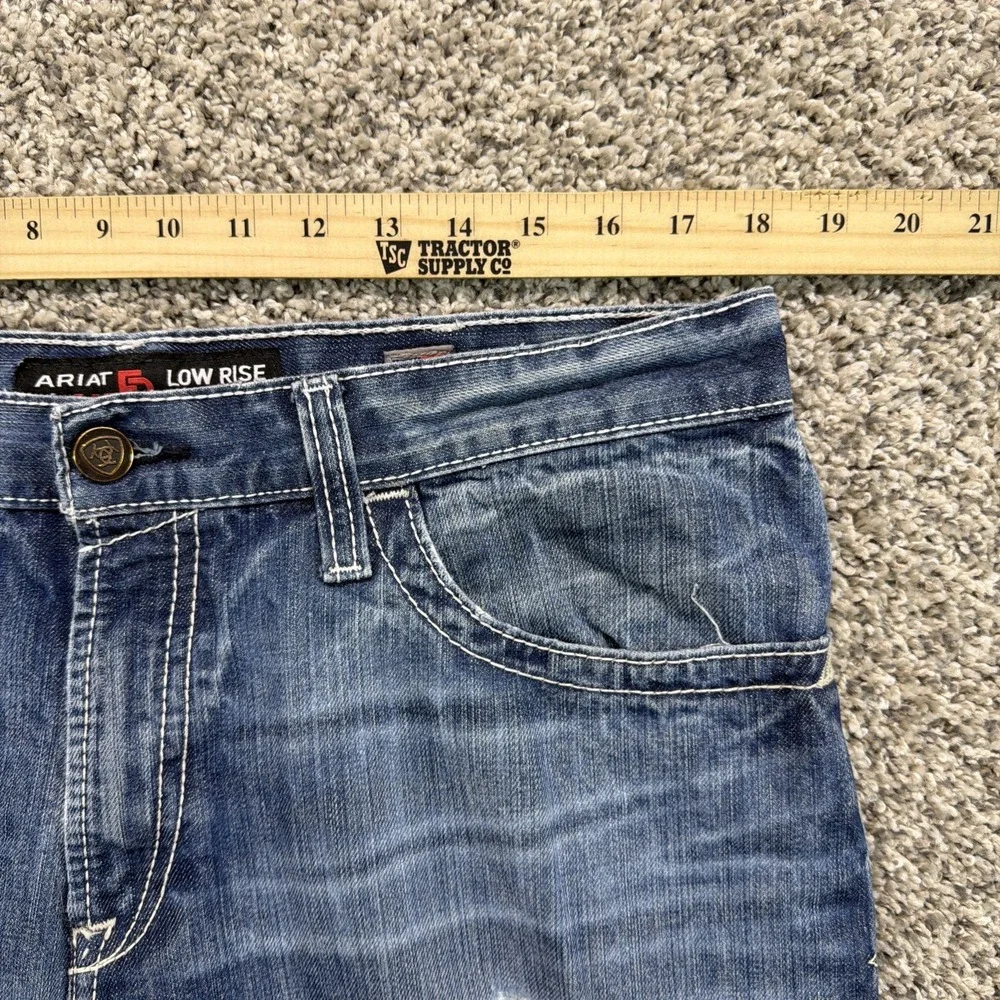 Ariat FR M4 Low Rise Boot Cut Jeans Mens 35x32 (Fits 36x30) Distressed‎